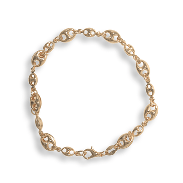 Gold Mariner Anchor Chain Bracelet